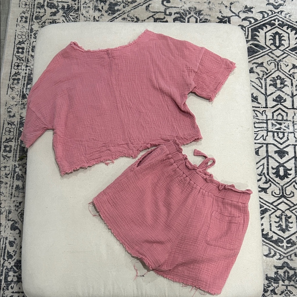 Pink Textured Two-Piece Set - Picture 3 of 4